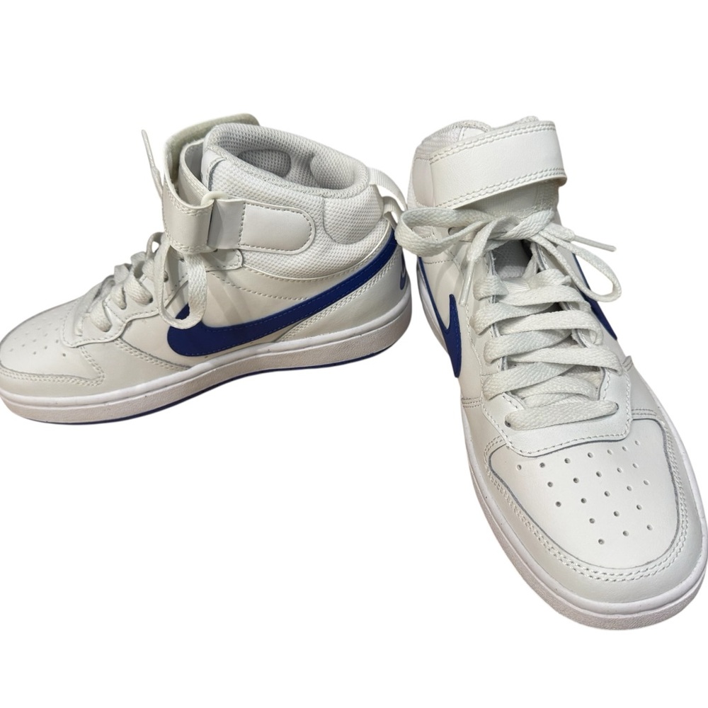 Nike Court Borough Mid 2 GS Youth Sneakers White/Blue – Size 3.5Y (W 5)